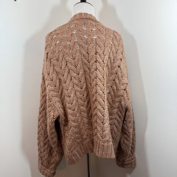 Kendall & Kylie Tan Cardigan Sweater One Size Balloon Sleeves Women - Picture 4 of 11